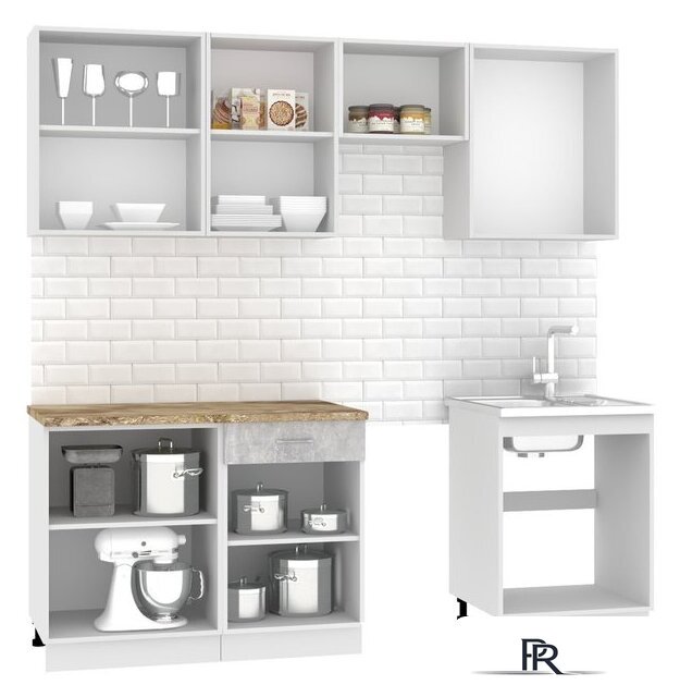 Готовая кухня Mio Tesoro Экстра-лайт 2.2 (ателье светлый/мадрид) - Изображение №2 — Интернет-магазин ПроЗаказ