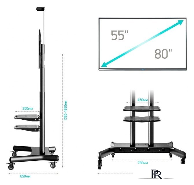 Стойка для телевизора Onkron TS1881 (черный) - Изображение №6 — Интернет-магазин ПроЗаказ