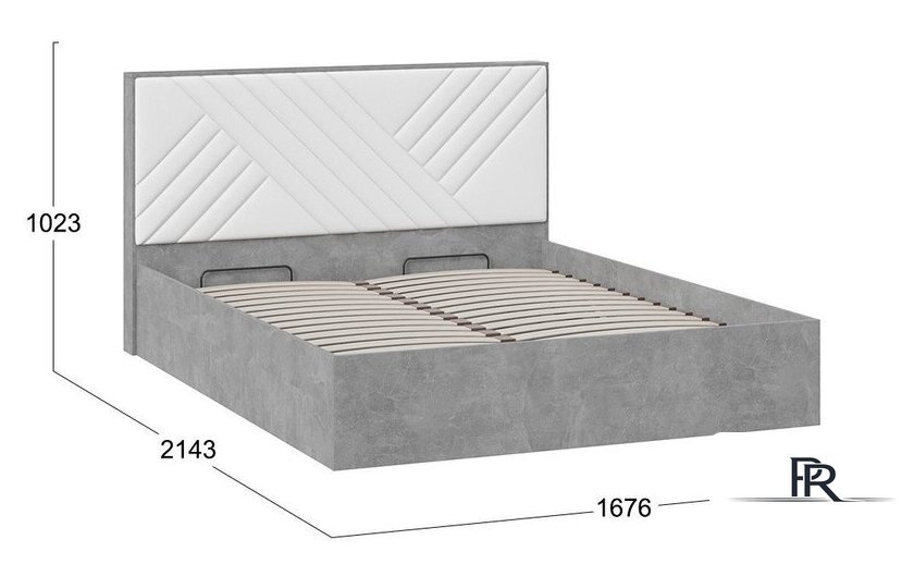 Кровать Трия Хилтон универсальная тип 1 с ПМ 160x200 (ателье светлый/белый) - Изображение №4 — Интернет-магазин ПроЗаказ
