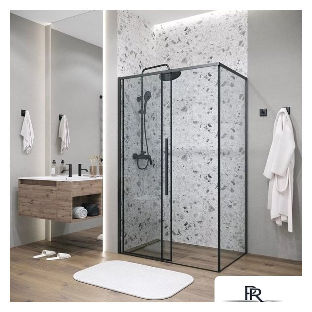 Душевая стенка Grossman Galaxy 80x195 200.K33.01.80.21.00 (черный матовый/стекло прозрачное) - Изображение №7 — Интернет-магазин ПроЗаказ