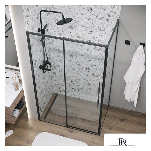 Душевая стенка Grossman Galaxy 80x195 200.K33.01.80.21.00 (черный матовый/стекло прозрачное) - Изображение №8 — Интернет-магазин ПроЗаказ