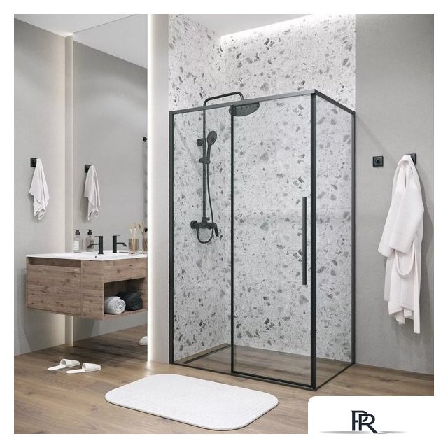 Душевая стенка Grossman Galaxy 80x195 200.K33.01.80.21.00 (черный матовый/стекло прозрачное) - Изображение №6 — Интернет-магазин ПроЗаказ