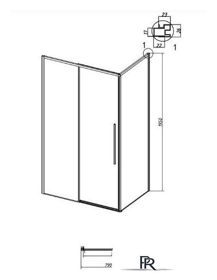 Душевая стенка Grossman Galaxy 80x195 200.K33.01.80.21.00 (черный матовый/стекло прозрачное) - Изображение №9 — Интернет-магазин ПроЗаказ