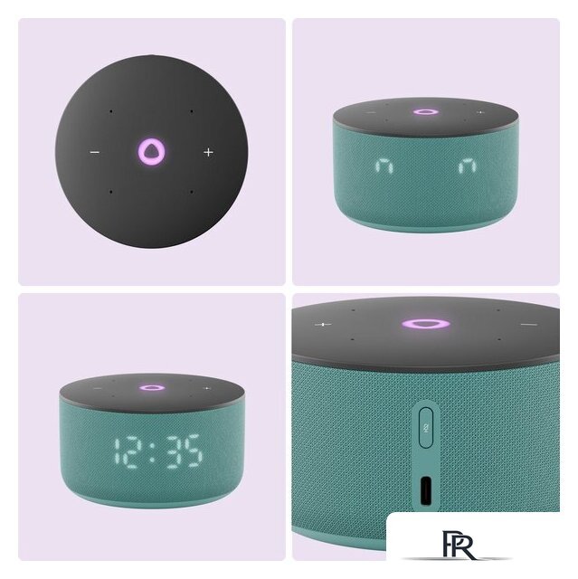 Умная колонка Яндекс Станция Мини 3 с часами (бирюзовый) - Изображение №3 — Интернет-магазин ПроЗаказ