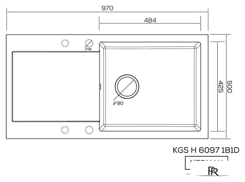Кухонная мойка Kernau KGS H 6097 1B1D Graphite - Изображение №2 — Интернет-магазин ПроЗаказ