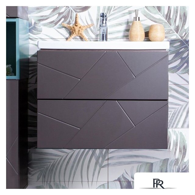  Бриклаер Тумба под умывальник Кристалл 60 (ясень анкор темный/софт графит) - Изображение №4 — Интернет-магазин ПроЗаказ