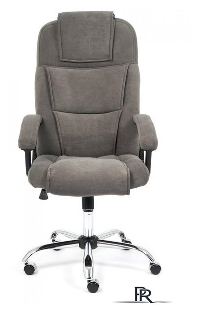 Офисное кресло TetChair Bergamo флок (хром/серый 29) - Изображение №2 — Интернет-магазин ПроЗаказ