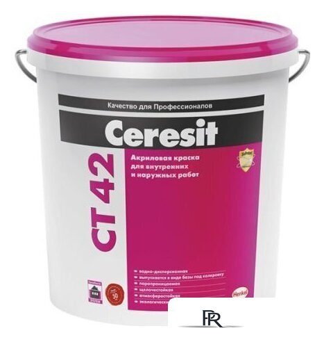 Краска Ceresit CT 42 15л (белый) - Изображение №1 — Интернет-магазин ПроЗаказ