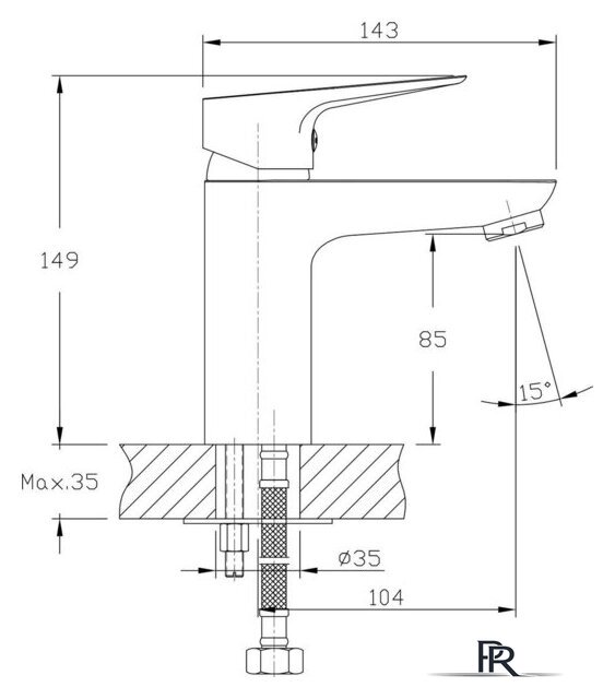 Смеситель Lauter Awe 21CK128C - Изображение №2 — Интернет-магазин ПроЗаказ