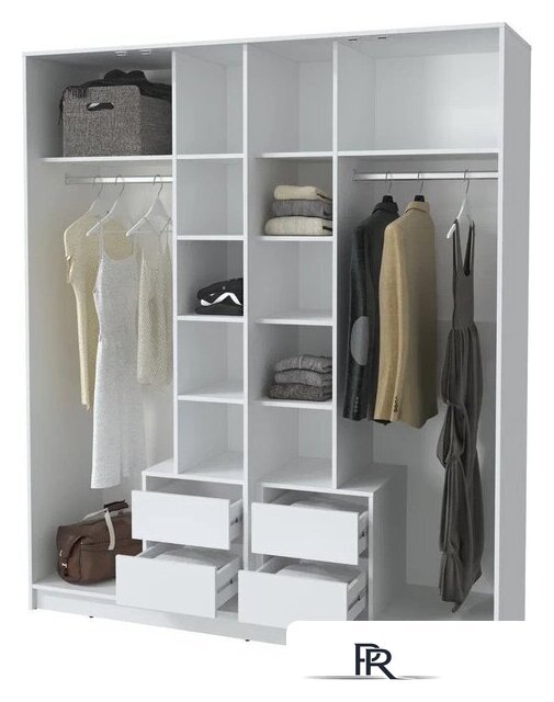 Шкаф распашной Интерлиния Концепт Тренд КТ-Ш4 (белый платинум/дуб вотан) - Изображение №3 — Интернет-магазин ПроЗаказ