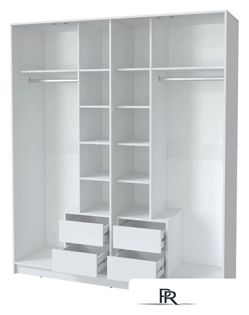 Шкаф распашной Интерлиния Концепт Тренд КТ-Ш4 (белый платинум/дуб вотан) - Изображение №2 — Интернет-магазин ПроЗаказ