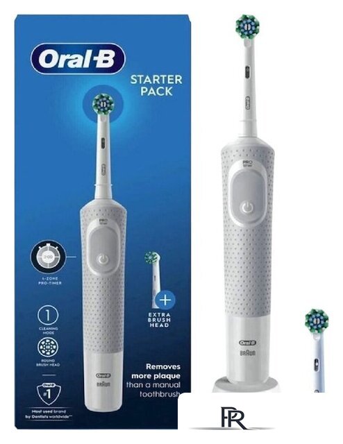 Электрическая зубная щетка Oral-B Vitality D100 Starterkit + 2 насадки (серый) - Изображение №1 — Интернет-магазин ПроЗаказ