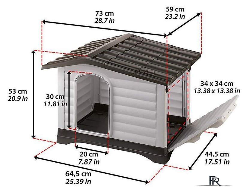 Будка Ferplast Dogvilla 70 87253099 - Изображение №9 — Интернет-магазин ПроЗаказ