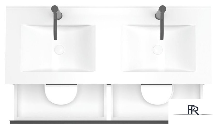  ЗОВ Тумба с умывальником Парма 120 P120LWP0MWMC1B-OL120 (белый матовый) - Изображение №2 — Интернет-магазин ПроЗаказ