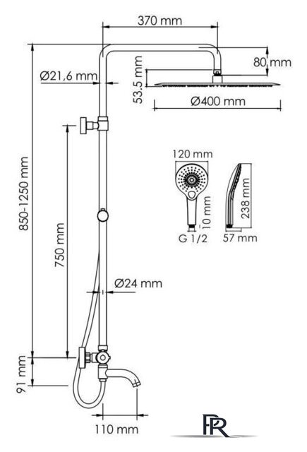 Душевая система  Wasserkraft A188.117.101.087.CH Thermo - Изображение №3 — Интернет-магазин ПроЗаказ