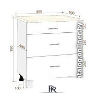 Шкаф напольный Кортекс-мебель Корнелия Лира НШ60р3ш (белый/мадрид) - Изображение №5 — Интернет-магазин ПроЗаказ