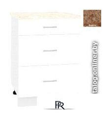 Шкаф напольный Кортекс-мебель Корнелия Лира НШ60р3ш (белый/мадрид) - Изображение №1 — Интернет-магазин ПроЗаказ