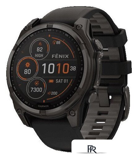 Умные часы Garmin Fenix 8 Solar, Sapphire 47мм (титановый угольно-серый DLC с черным ремешком) - Изображение №1 — Интернет-магазин ПроЗаказ