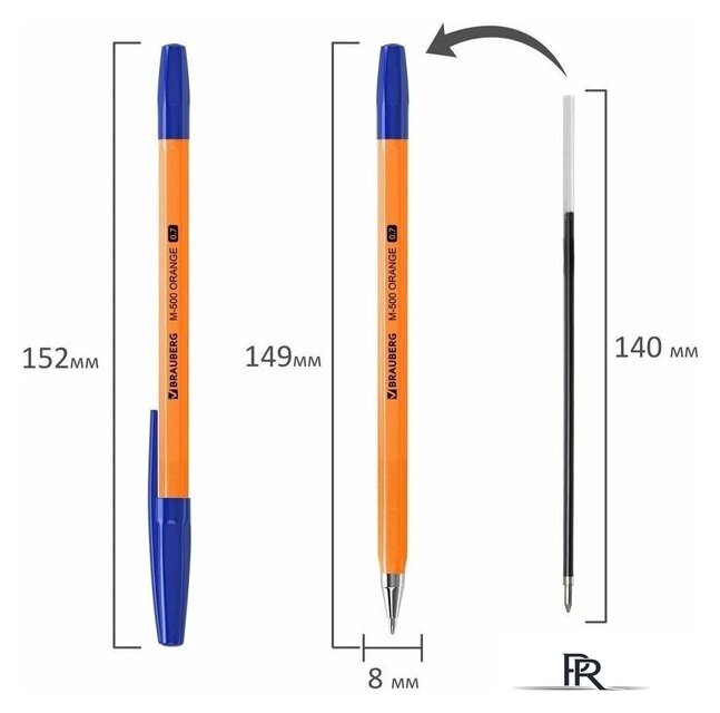 Набор шариковых ручек BRAUBERG M-500 Orange 143950 (4 шт) - Изображение №9 — Интернет-магазин ПроЗаказ