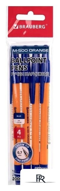 Набор шариковых ручек BRAUBERG M-500 Orange 143950 (4 шт) - Изображение №10 — Интернет-магазин ПроЗаказ
