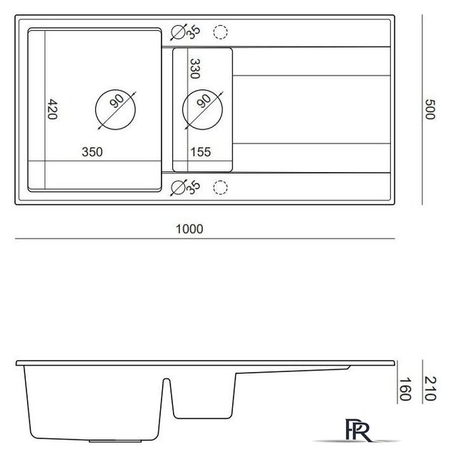 Кухонная мойка Quadron HQE5510050U8_BS_P2O - Изображение №7 — Интернет-магазин ПроЗаказ