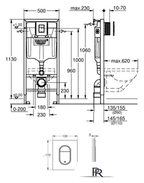 Унитаз подвесной Lauter Vortex 2110830 + GROHE Rapid SL 39504000 с кнопкой (округлая, хром) - Изображение №25 — Интернет-магазин ПроЗаказ
