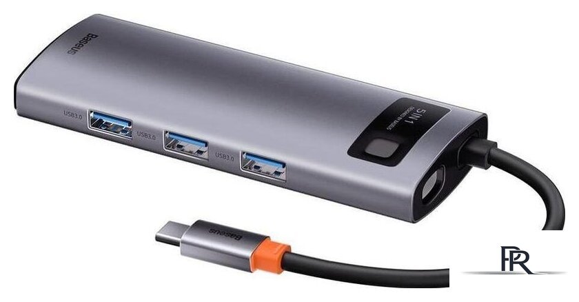 USB-хаб Baseus Metal Gleam Series Multifunctional HUB Type-C Hub Docking Station CAHUB-CX0G - Изображение №2 — Интернет-магазин ПроЗаказ