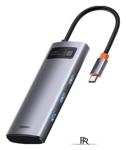 USB-хаб Baseus Metal Gleam Series Multifunctional HUB Type-C Hub Docking Station CAHUB-CX0G - Изображение №1 — Интернет-магазин ПроЗаказ