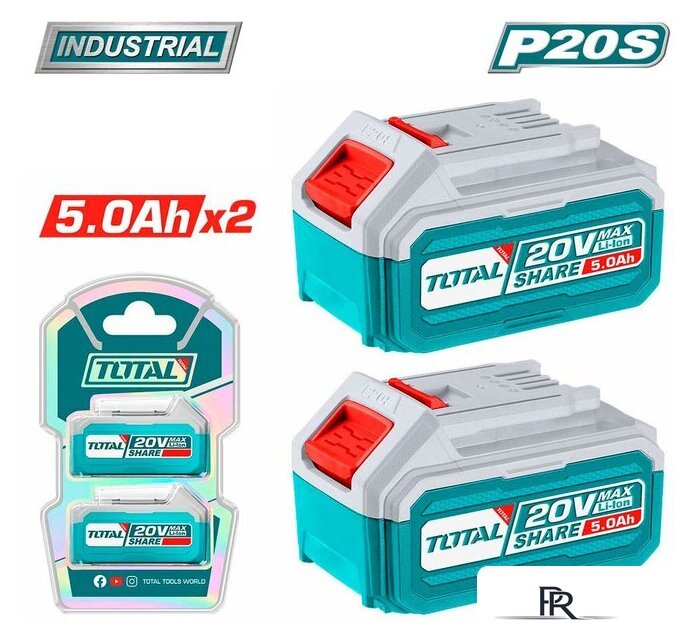 Набор аккумуляторов Total TOSLI240464 (20В/2x5 Ah) - Изображение №1 — Интернет-магазин ПроЗаказ