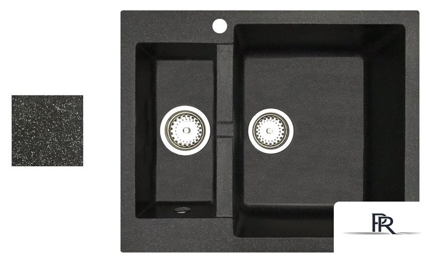 Кухонная мойка БелЭворс Duet R (черный, без сифона) - Изображение №1 — Интернет-магазин ПроЗаказ