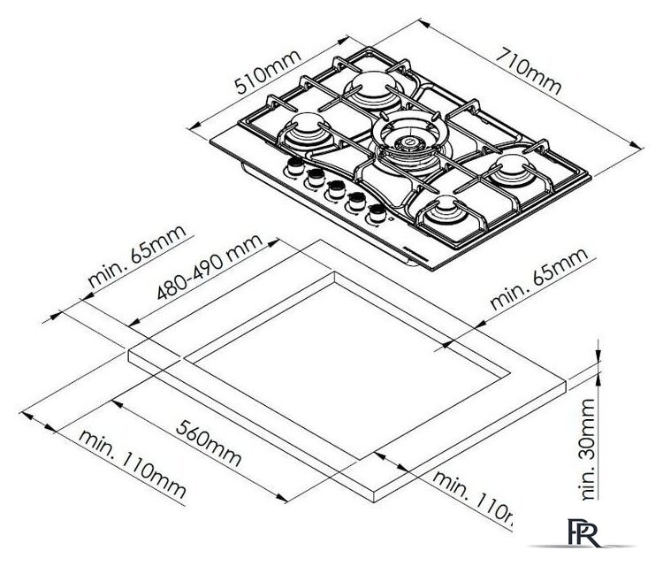 Варочная панель KUPPERSBERG FG 73 B - Изображение №4 — Интернет-магазин ПроЗаказ