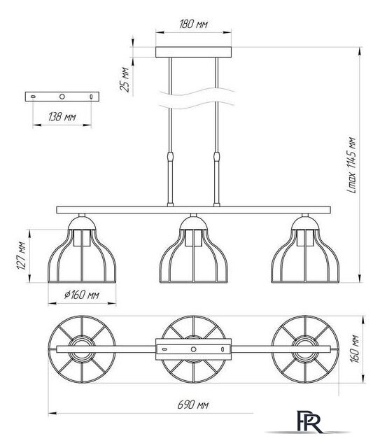 Подвесная люстра Элетех Энди 1005404672 - Изображение №4 — Интернет-магазин ПроЗаказ