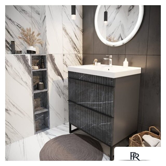  Mixline Тумба под умывальник Окленд 70 551729 (графит мрамор) - Изображение №3 — Интернет-магазин ПроЗаказ