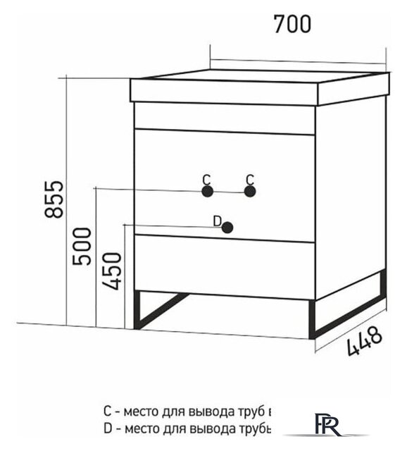  Mixline Тумба под умывальник Окленд 70 551729 (графит мрамор) - Изображение №4 — Интернет-магазин ПроЗаказ
