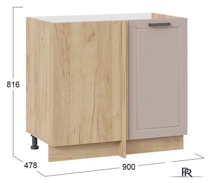 Шкаф напольный Трия Лорас 1Н9У (дуб крафт золотой/холст латте) - Изображение №3 — Интернет-магазин ПроЗаказ