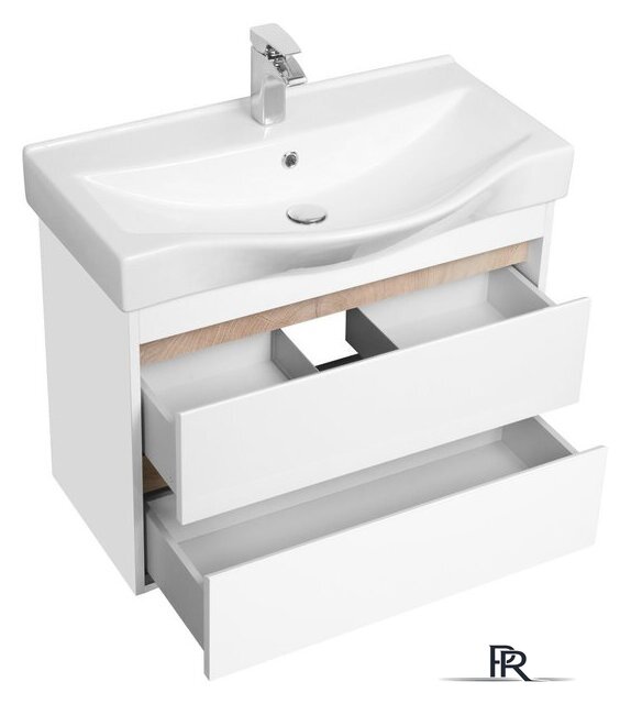  Акватон Тумба под умывальник Нортон 80 1A248901NT010 (белый/дуб эндгр.) - Изображение №2 — Интернет-магазин ПроЗаказ