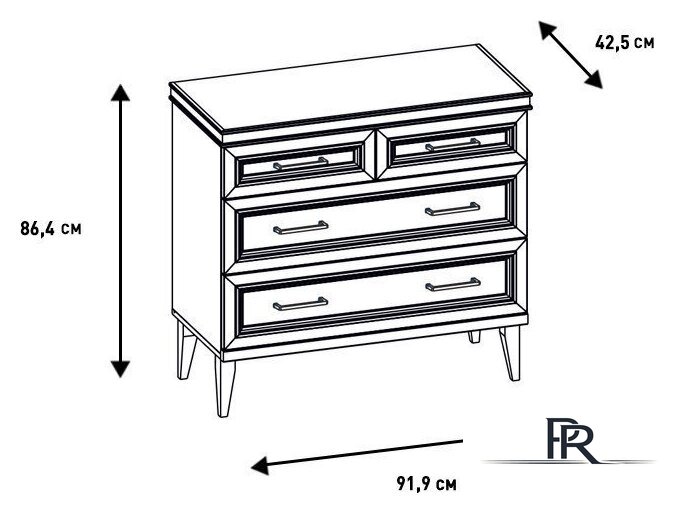Комод Ангстрем Орландо спальня ОР-100.02 исп.2 (серый уголь) - Изображение №9 — Интернет-магазин ПроЗаказ