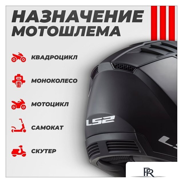 Мотошлем LS2 OF600 Copter 2 (S, черный матовый) - Изображение №4 — Интернет-магазин ПроЗаказ