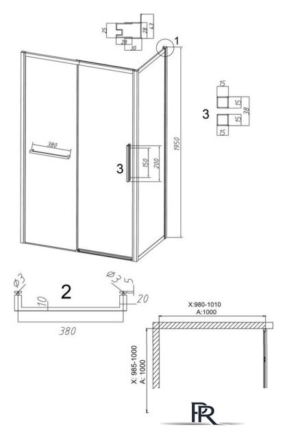 Душевой уголок Grossman Style 100x100x195 120.K33.05.1010.21.10 (черный матовый/стекло тонированное) - Изображение №11 — Интернет-магазин ПроЗаказ