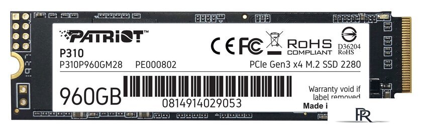 SSD Patriot P310 960GB P310P960GM28 - Изображение №1 — Интернет-магазин ПроЗаказ