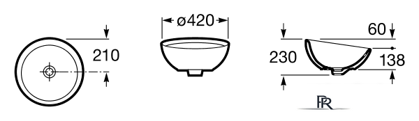 Умывальник Roca Bol 42x42 (327876000) - Изображение №2 — Интернет-магазин ПроЗаказ