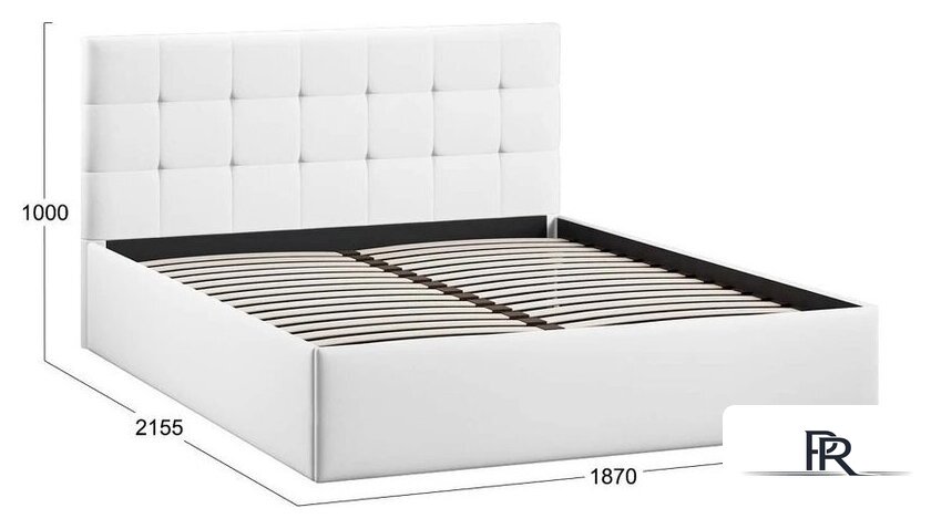 Кровать Трия Джоли Тип 1 универсальный 180x200 (экокожа Polo white) - Изображение №3 — Интернет-магазин ПроЗаказ