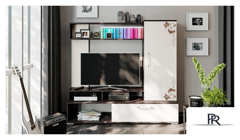 Стенка Трия Сиена (венге цаво-дуб белфорт с рисунком) - Изображение №3 — Интернет-магазин ПроЗаказ