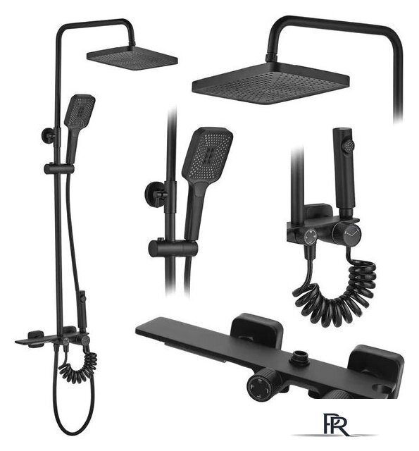 Душевая система  Rea Helix Black REA-P6618 - Изображение №1 — Интернет-магазин ПроЗаказ