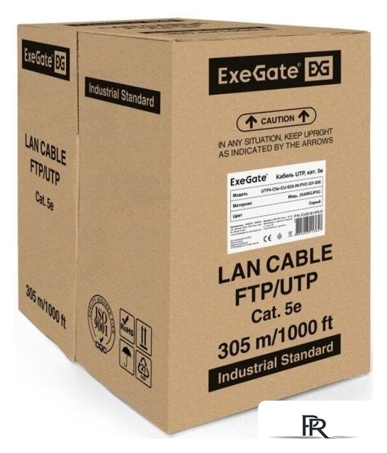 Кабель ExeGate UTP4-C5e-CU-S25-IN-PVC-GY-305 UTP - Изображение №1 — Интернет-магазин ПроЗаказ