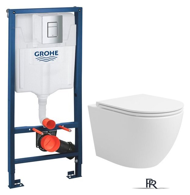 Унитаз подвесной Lauter Vortex 2110830 + GROHE Rapid SL 38772001 с кнопкой (прямоугольная, хром) - Изображение №1 — Интернет-магазин ПроЗаказ