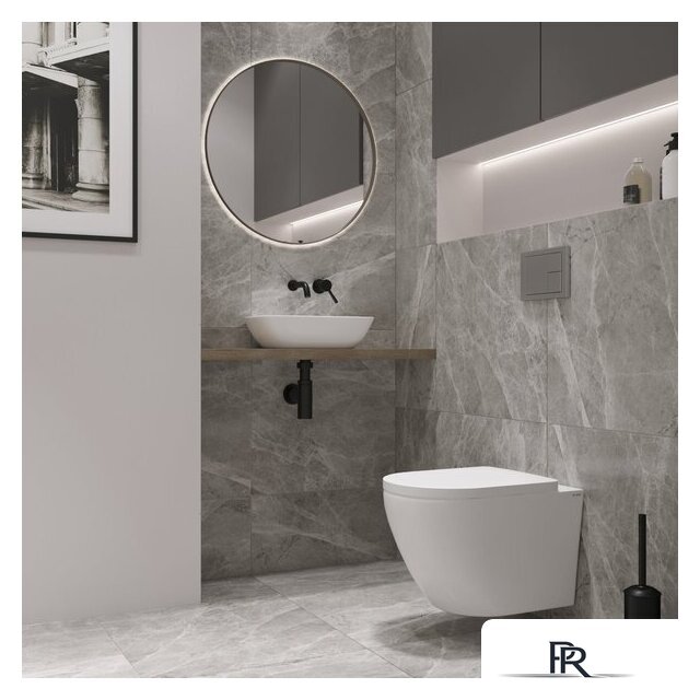 Унитаз подвесной Lauter Vortex 2110830 + GROHE Rapid SL 38772001 с кнопкой (прямоугольная, хром) - Изображение №8 — Интернет-магазин ПроЗаказ