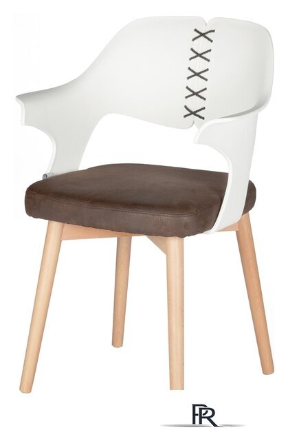 Стул с подлокотниками Norden Cool CX0809M (белый/коричневый) - Изображение №1 — Интернет-магазин ПроЗаказ