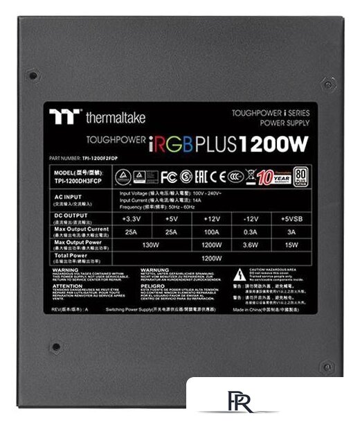 Блок питания Thermaltake Toughpower iRGB PLUS 1200W Platinum TT Premium Edition - Изображение №7 — Интернет-магазин ПроЗаказ