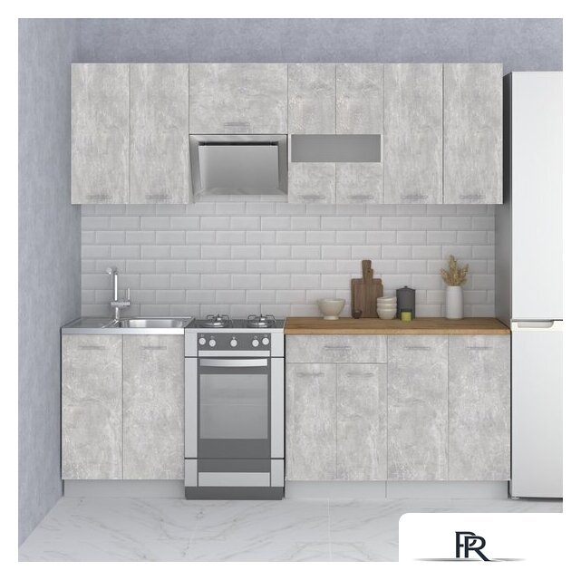 Готовая кухня Mio Tesoro Экстра-лайт 2.2 (ателье светлый/дуб бунратти) - Изображение №6 — Интернет-магазин ПроЗаказ